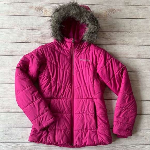 Girls Columbia Katelyn Crest Dark Pink Winter Jacket
